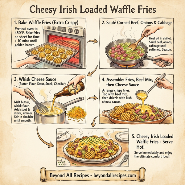 Cheesy Irish Loaded Waffle Fries instructions