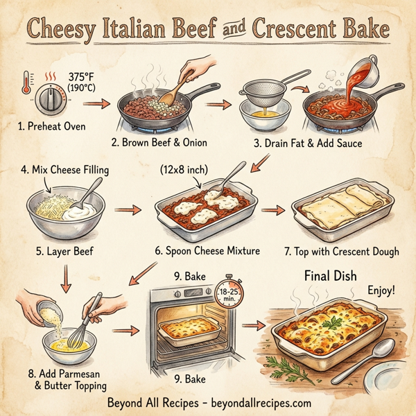 Cheesy Italian Beef and Crescent Bake instructions