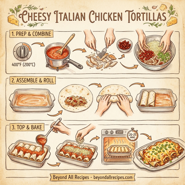 Cheesy Italian Chicken Tortillas instructions