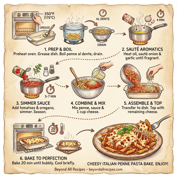 Cheesy Italian Penne Pasta Bake instructions