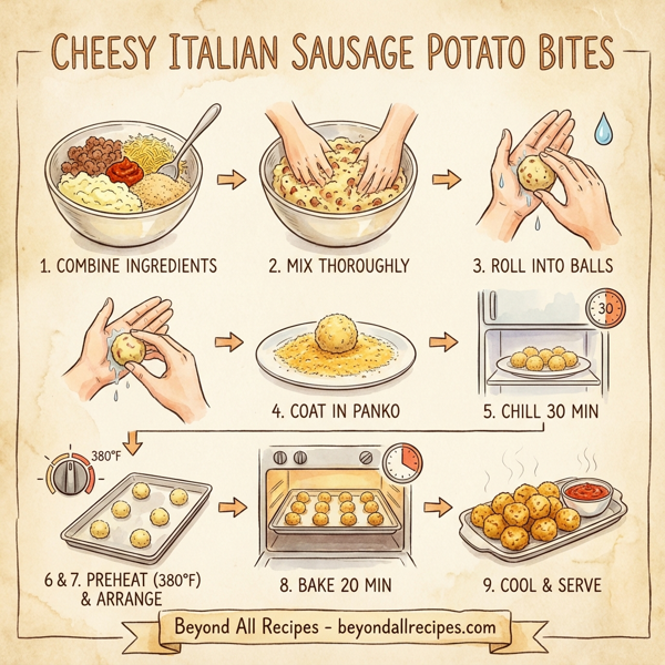 Cheesy Italian Sausage Potato Bites instructions