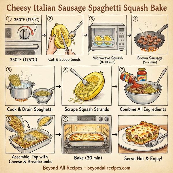 Cheesy Italian Sausage Spaghetti Squash Bake instructions