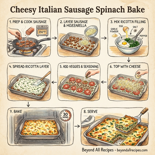 Cheesy Italian Sausage Spinach Bake instructions