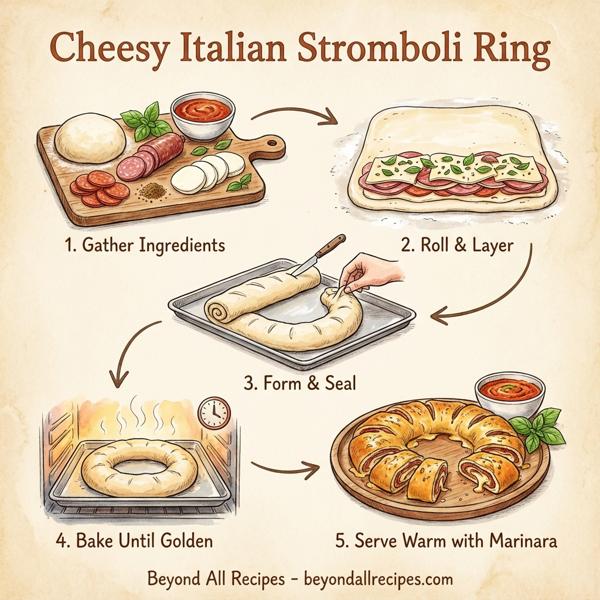 Cheesy Italian Stromboli Ring instructions