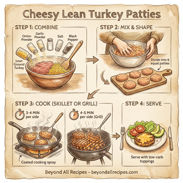 Cheesy Lean Turkey Patties instructions