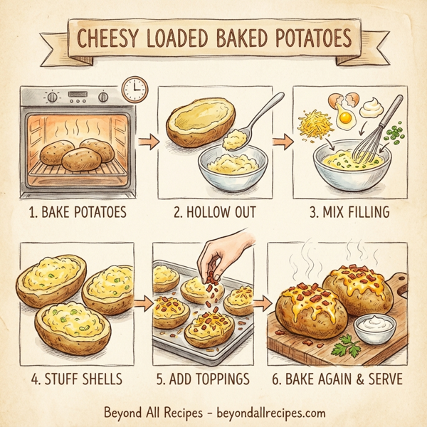 Cheesy Loaded Baked Potatoes instructions