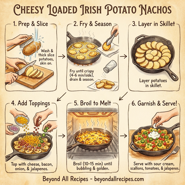 Cheesy Loaded Irish Potato Nachos instructions