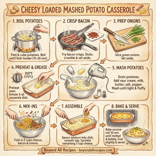 Cheesy Loaded Mashed Potato Casserole instructions