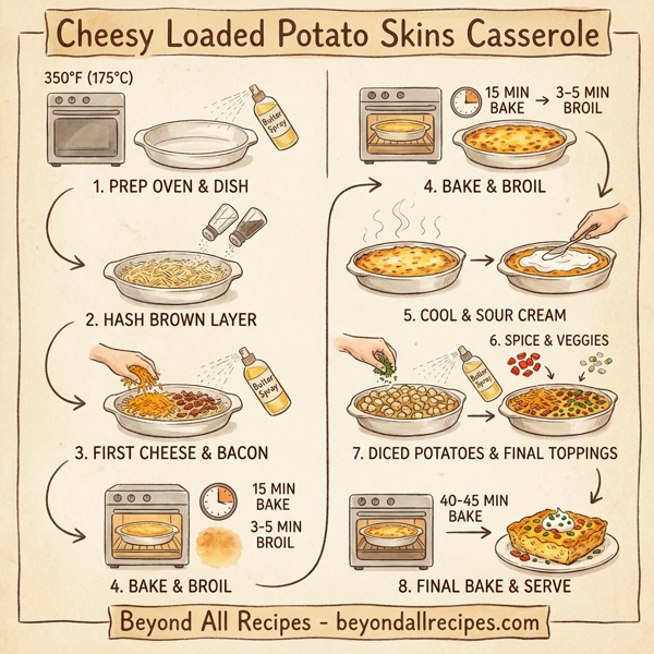 Cheesy Loaded Potato Skins Casserole instructions