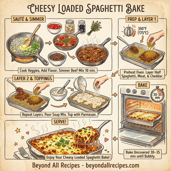 Cheesy Loaded Spaghetti Bake instructions