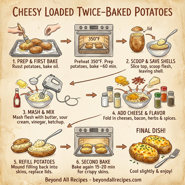 Cheesy Loaded Twice-Baked Potatoes instructions