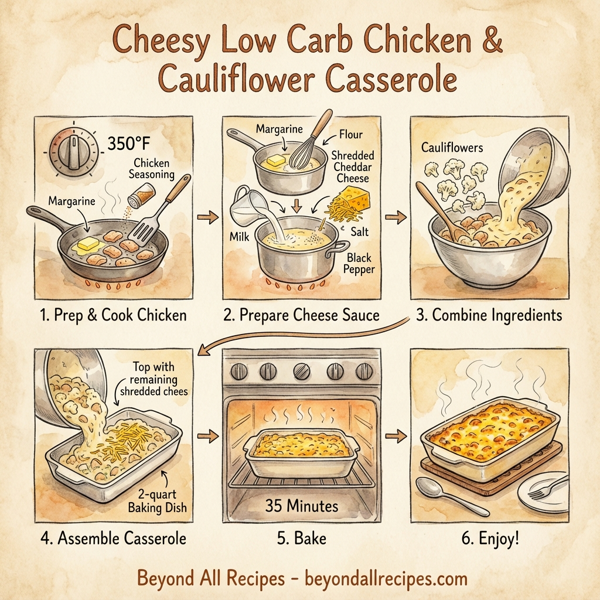 Cheesy Low Carb Chicken & Cauliflower Casserole instructions