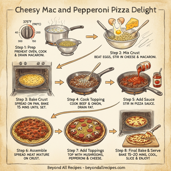 Cheesy Mac and Pepperoni Pizza Delight instructions