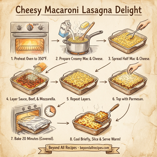 Cheesy Macaroni Lasagna Delight instructions