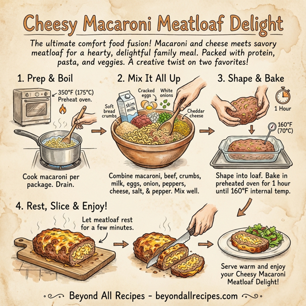 Cheesy Macaroni Meatloaf Delight instructions
