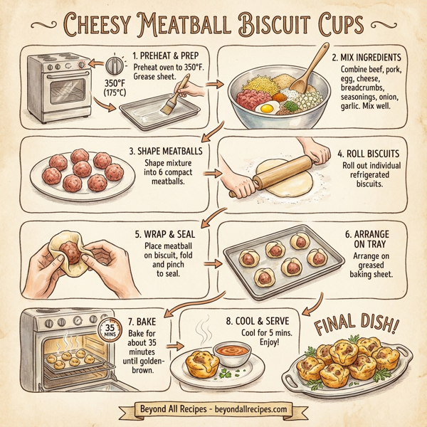 Cheesy Meatball Biscuit Cups instructions