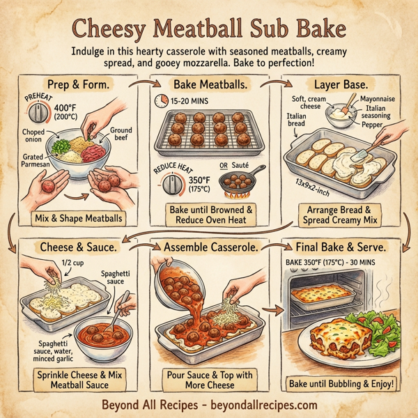 Cheesy Meatball Sub Bake instructions