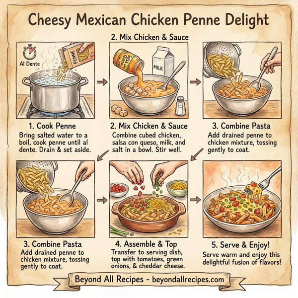 Cheesy Mexican Chicken Penne Delight instructions