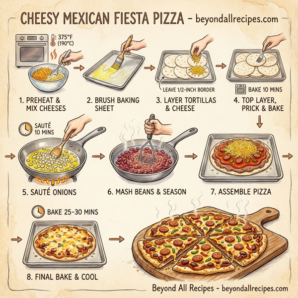 Cheesy Mexican Fiesta Pizza instructions
