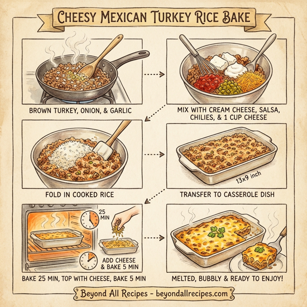 Cheesy Mexican Turkey Rice Bake instructions