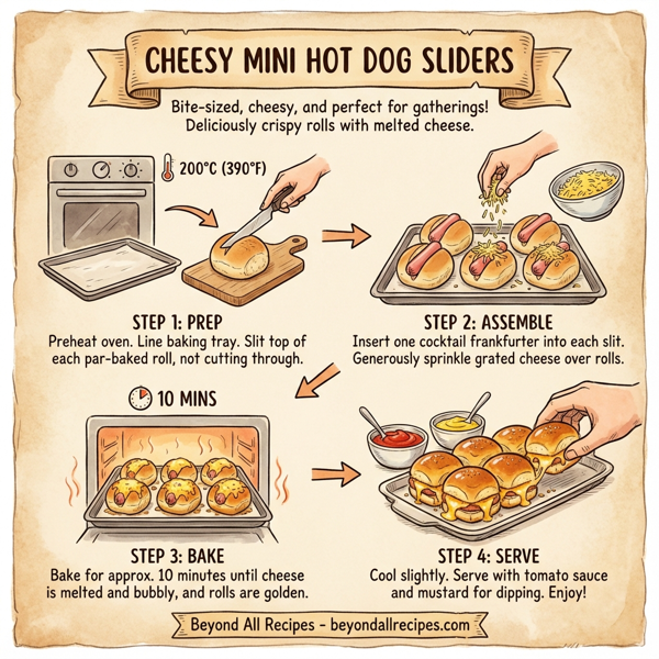 Cheesy Mini Hot Dog Sliders instructions