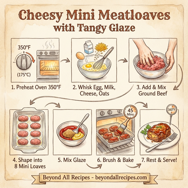 Cheesy Mini Meatloaves with Tangy Glaze instructions