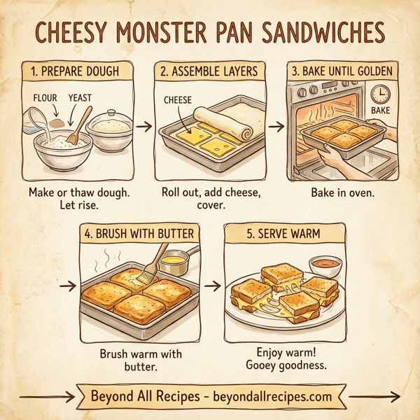 Cheesy Monster Pan Sandwiches instructions