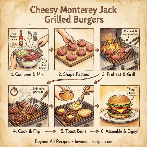 Cheesy Monterey Jack Grilled Burgers instructions