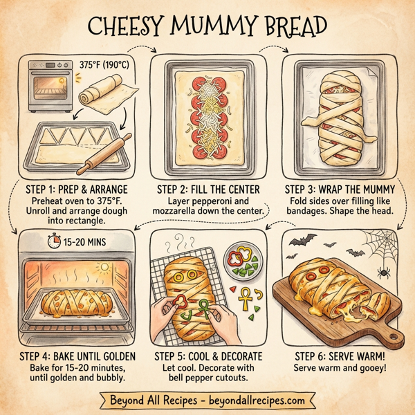 Cheesy Mummy Bread instructions