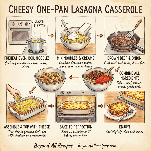 Cheesy One-Pan Lasagna Casserole instructions