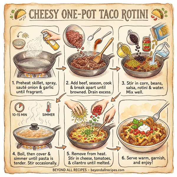 Cheesy One-Pot Taco Rotini instructions