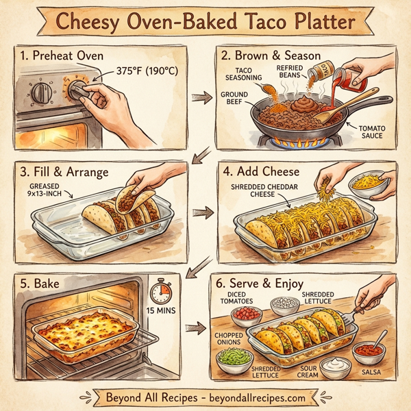 Cheesy Oven-Baked Taco Platter instructions