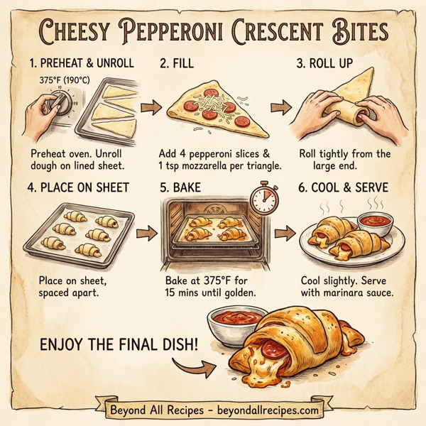 Cheesy Pepperoni Crescent Bites instructions
