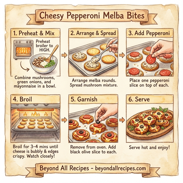 Cheesy Pepperoni Melba Bites instructions