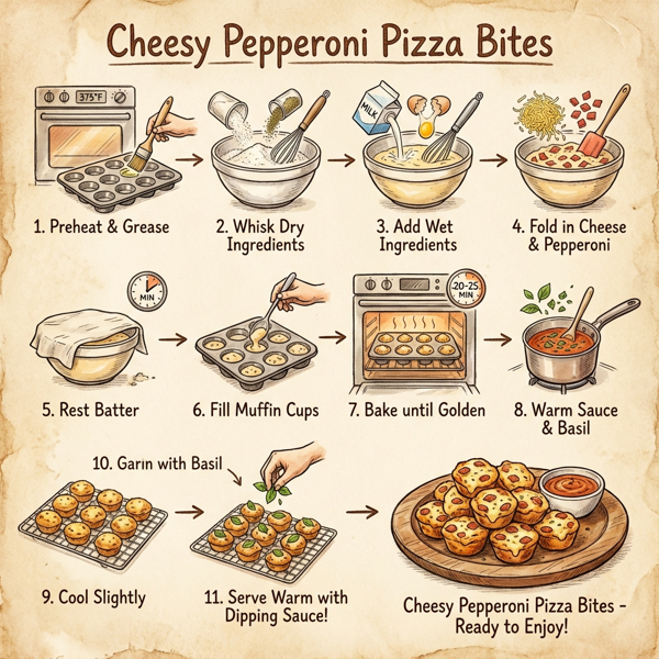 Cheesy Pepperoni Pizza Bites instructions