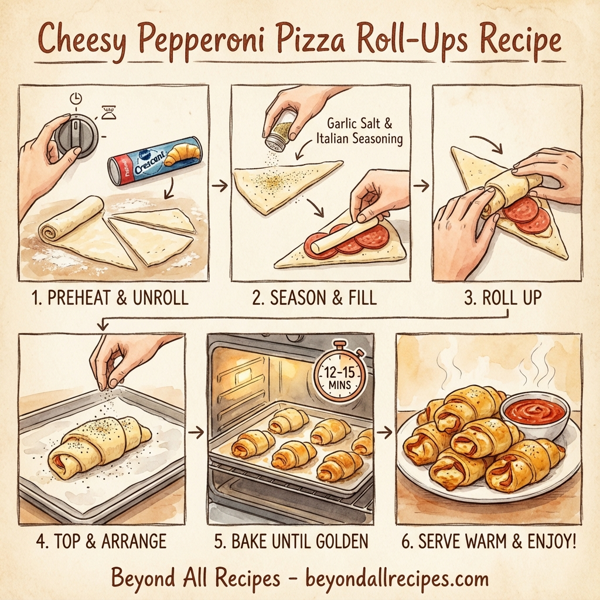 Cheesy Pepperoni Pizza Roll-Ups instructions