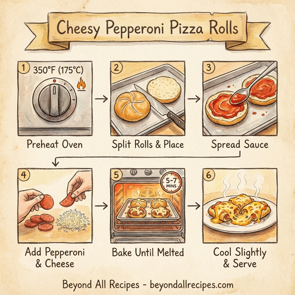 Cheesy Pepperoni Pizza Rolls instructions