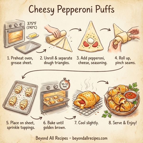 Cheesy Pepperoni Puffs instructions