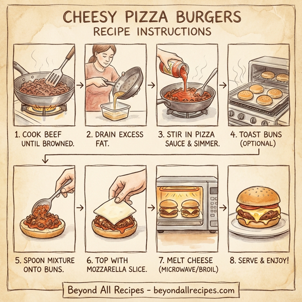 Cheesy Pizza Burgers instructions