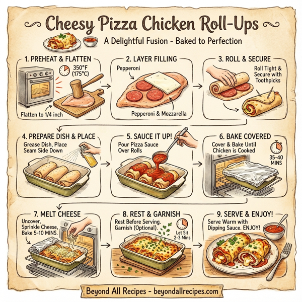 Cheesy Pizza Chicken Roll-Ups instructions
