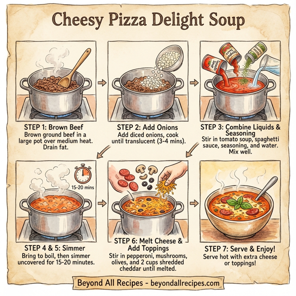 Cheesy Pizza Delight Soup instructions