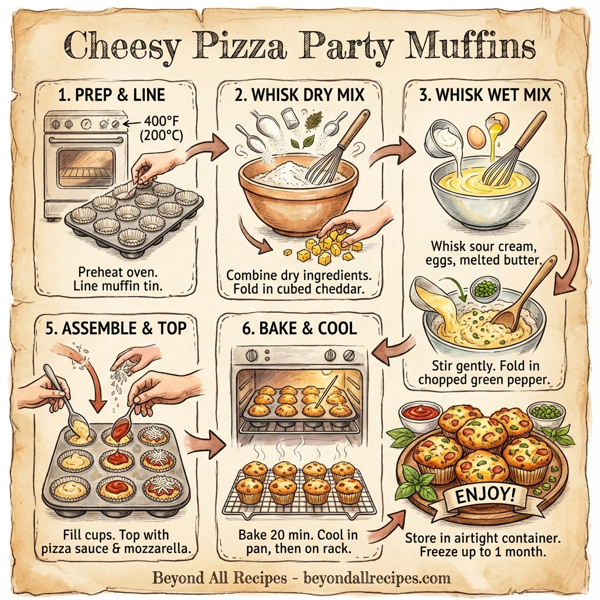 Cheesy Pizza Party Muffins instructions