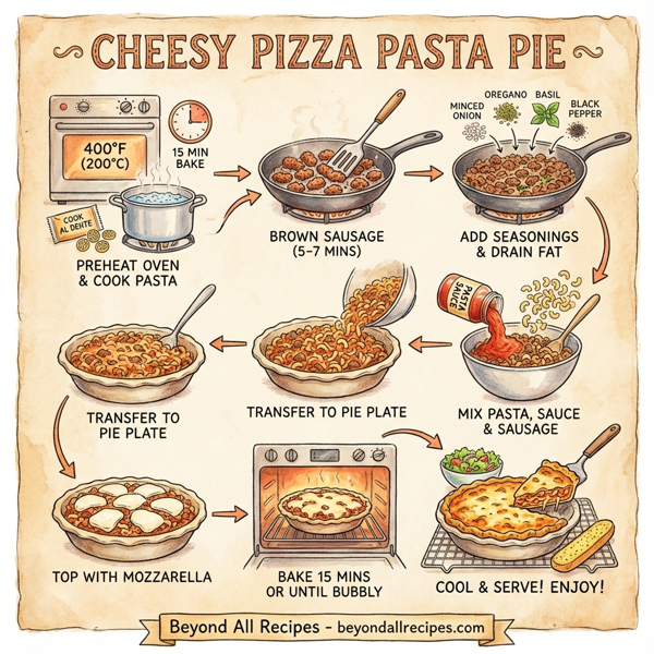 Cheesy Pizza Pasta Pie instructions