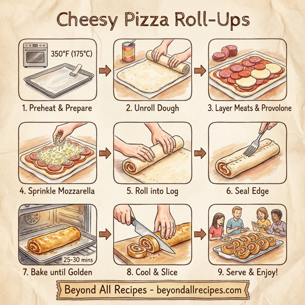 Cheesy Pizza Roll-Ups instructions