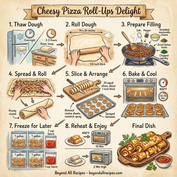 Cheesy Pizza Roll-Ups Delight instructions