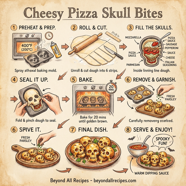 Cheesy Pizza Skull Bites instructions