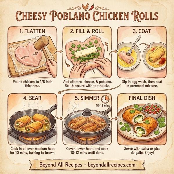 Cheesy Poblano Chicken Rolls instructions