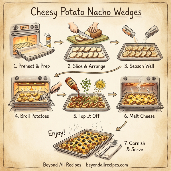 Cheesy Potato Nacho Wedges instructions