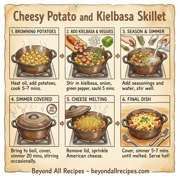 Cheesy Potato and Kielbasa Skillet instructions
