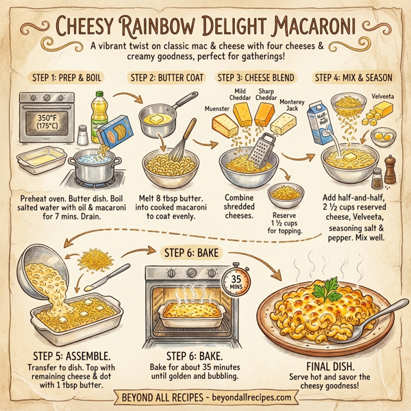 Cheesy Rainbow Delight Macaroni instructions